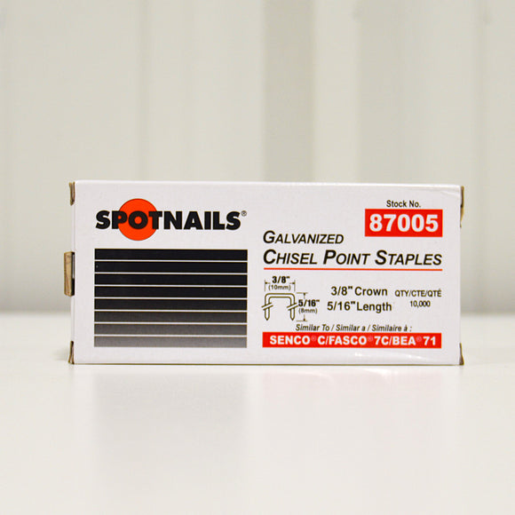 Galvanized Chisel Point Staples- 3/8