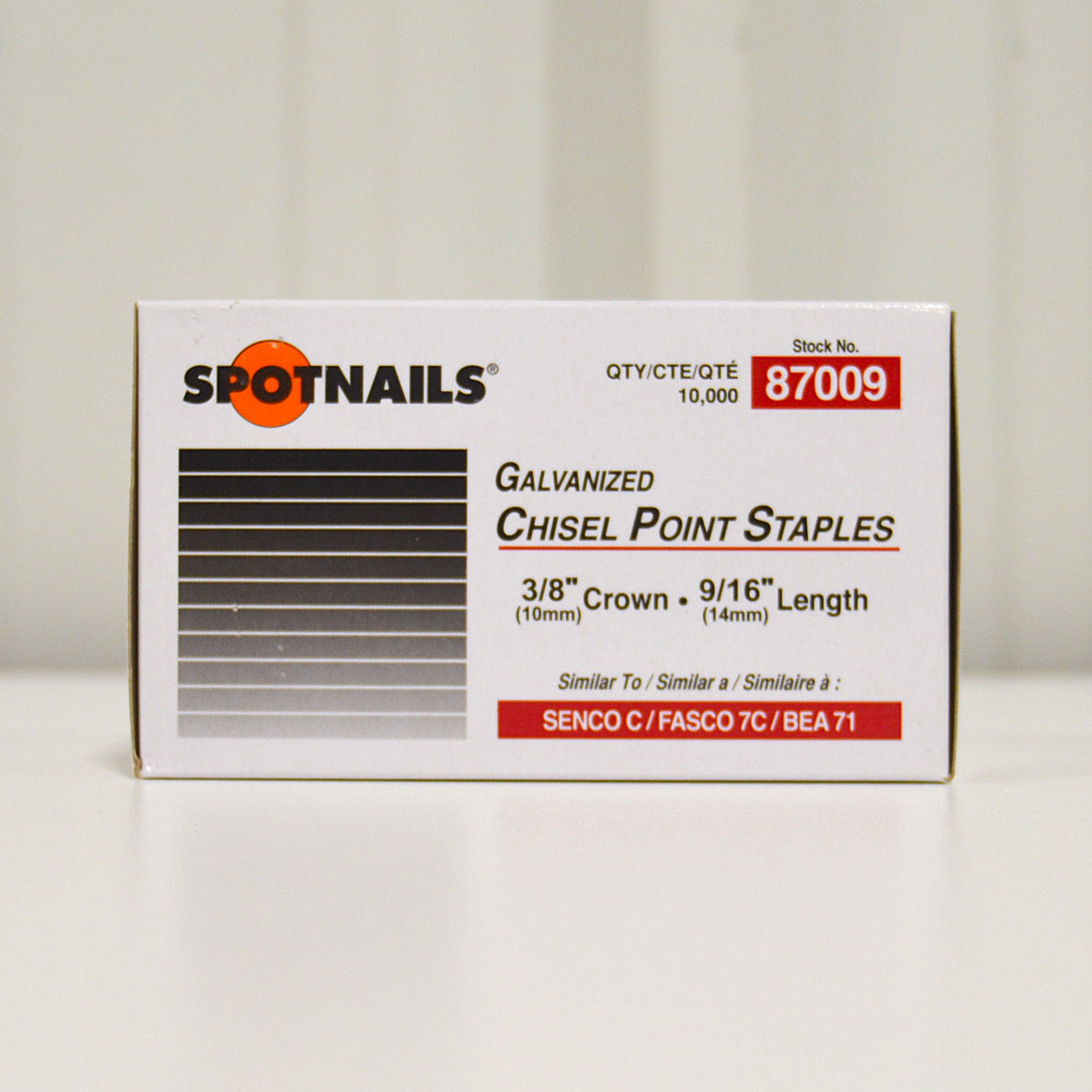 Galvanized Chisel Point Staples- 3/8